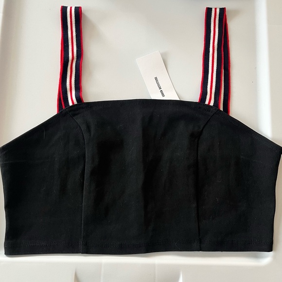NWT Urban Outfitters Red/Black Cropped Stretchy Wide Ribbon Strap Tank Top - Picture 5 of 10